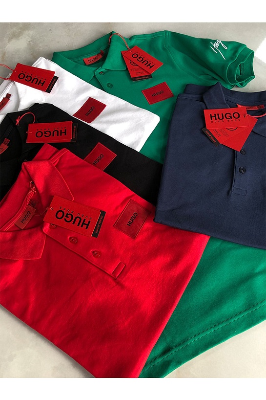 Белое мужское поло Hugo Boss