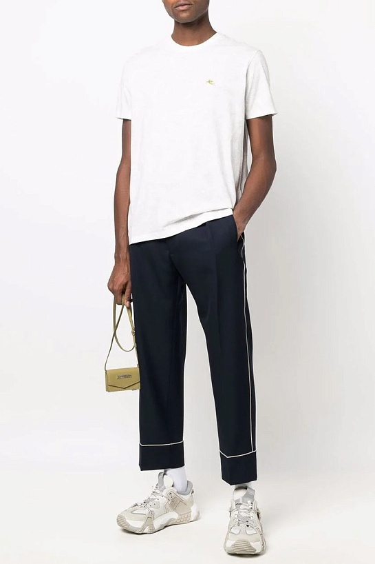 Белая мужская футболка Etro embroidered-logo