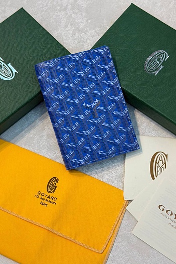 Кожаная обложка для паспорта Goyard Grenelle premium 14x10 см   