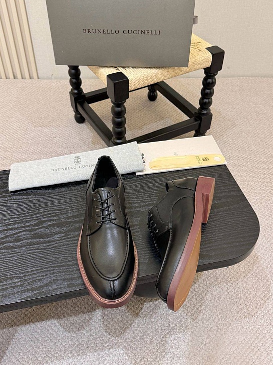 Кожаные ботинки Brunello Cucinelli derby - Black