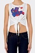 Женский белый топ Love Moschino Hearts print
