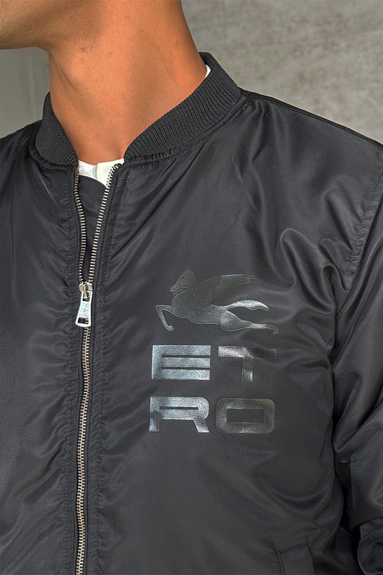 Бомбер чёрного цвета Etro paisley pattern