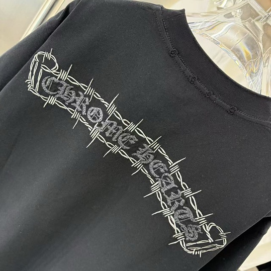 Чёрная оверсайз футболка Chrome Hearts Premium