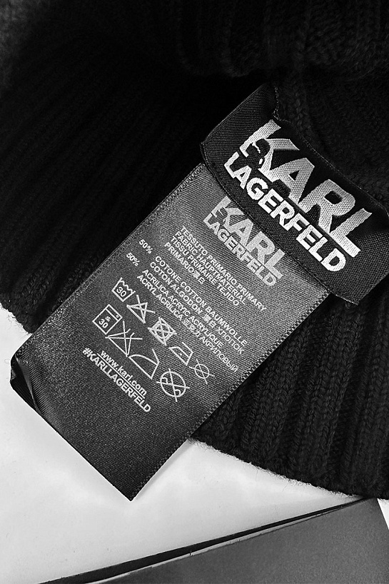 Мужская шапка чёрного цвета Karl Lagerfeld logo-patch