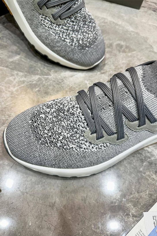 Текстильные кроссовки Brunello Cucinelli серого цвета