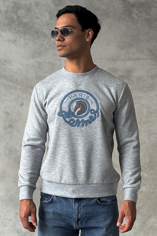 Мужской свитшот Hermes серого цвета