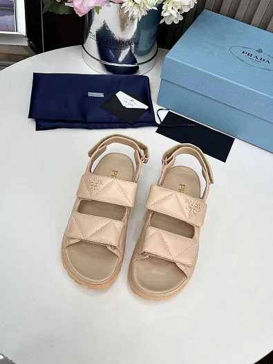Женские сандалии Prada Monolith - Beige   