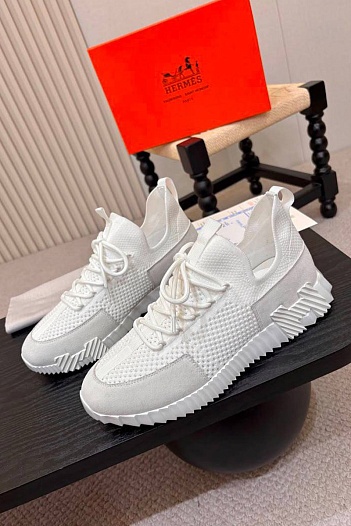 Текстильные кроссовки Hermes lift slip-on   