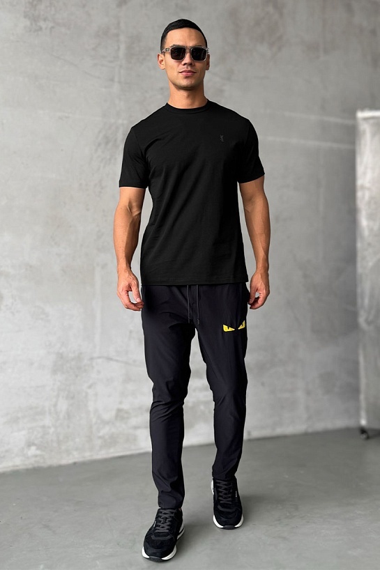 Мужская футболка Yves Saint Laurent logo-embroidered - Black