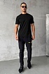 Мужская футболка Yves Saint Laurent logo-embroidered - Black