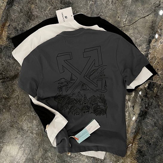 Серая оверсайз футболка Off-White St. Barths Arrows