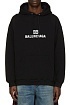 Чёрное оверсайз худи Balenciaga Pixel Logo