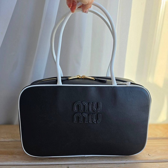 Кожаная сумка тоут MIU MIU Beau 36x21 см - Black