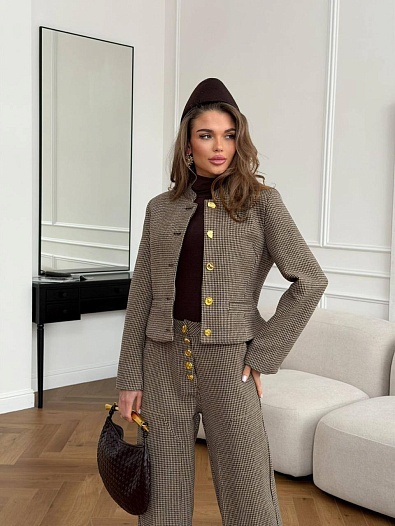 Женский классический костюм Schiaparelli premium - Brown   