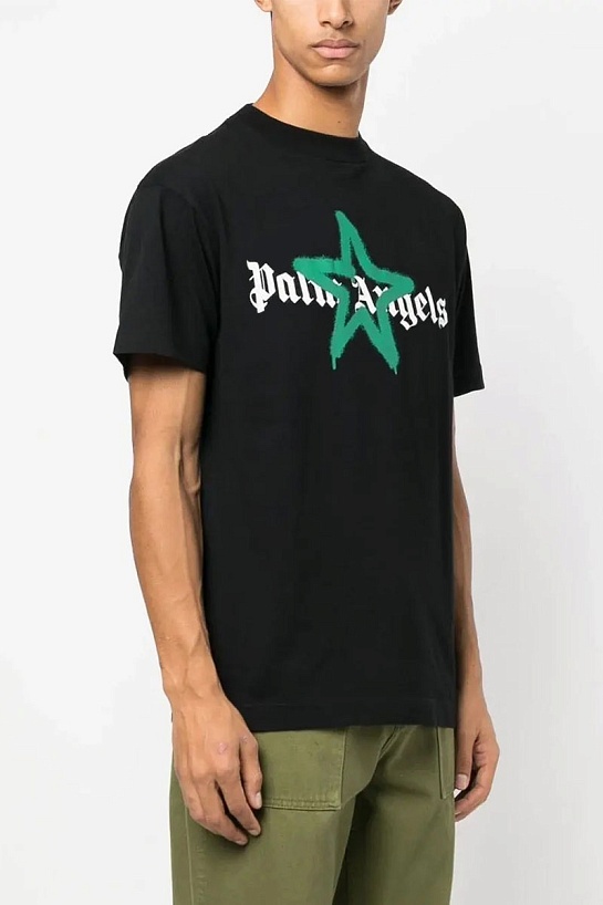 Чёрная футболка Palm Angels star sprayed
