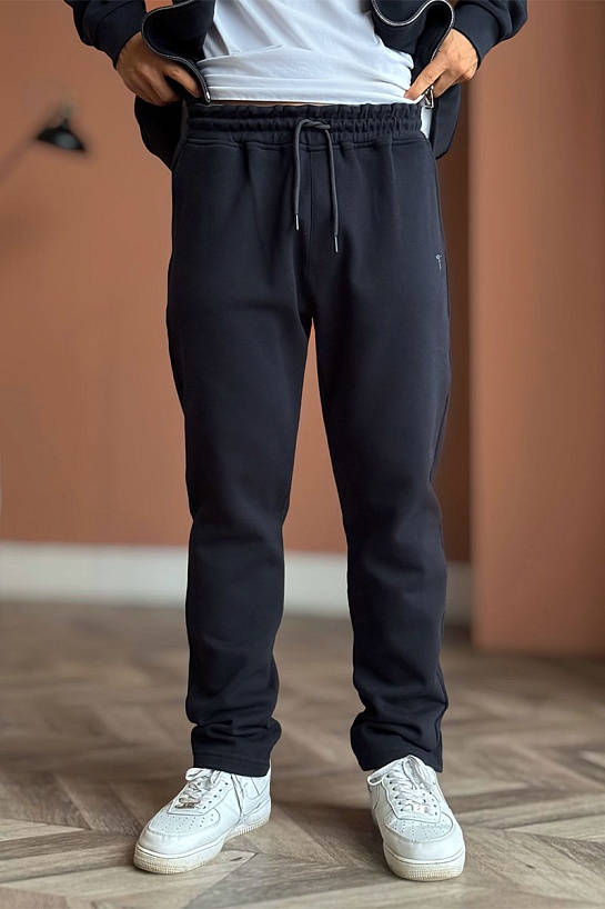 Спортивные штаны Trussardi logo-embroidered - Navy