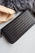 Портмоне с молнией Bottega Veneta - Black 20x10 см