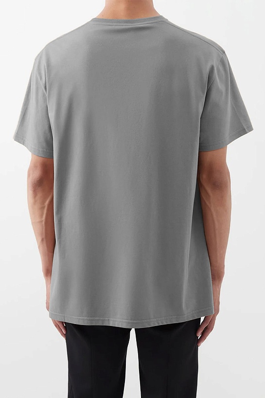 Серая футболка Alexander McQueen graffiti logo-print