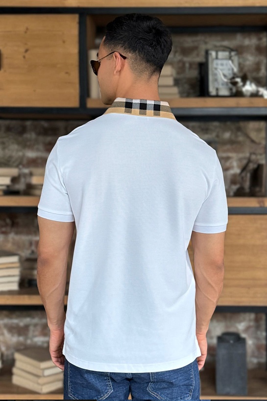 Мужское поло Burberry Premium - White