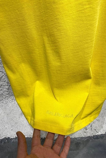 Жёлтая оверсайз футболка Balenciaga The Simpsons   