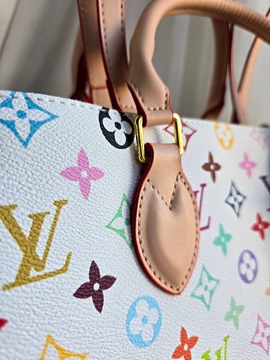 Кожаная сумка Louis Vuitton x Takashi Murakami On The Go MM 36x27 см   