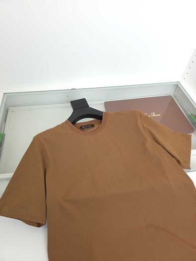 Мужская коричневая футболка Loro Piana premium   