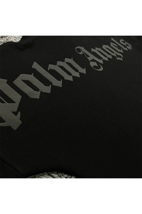 Чёрное оверсайз худи Palm Angels Classic logo-print