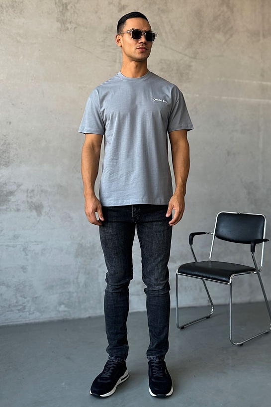 Мужская футболка Dior logo-embroidered - Grey