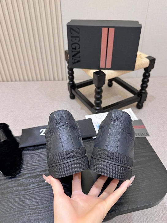Кроссовки с мехом Ermenegildo Zegna Triple Stitch high-top