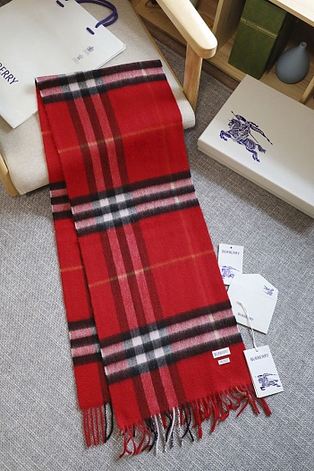 Шарф Burberry two-tone Check premium 168x30 см - Red   