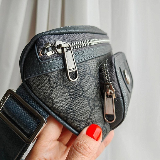 Сумка на пояс Gucci Interlocking G 23x12x2.5 см - Black
