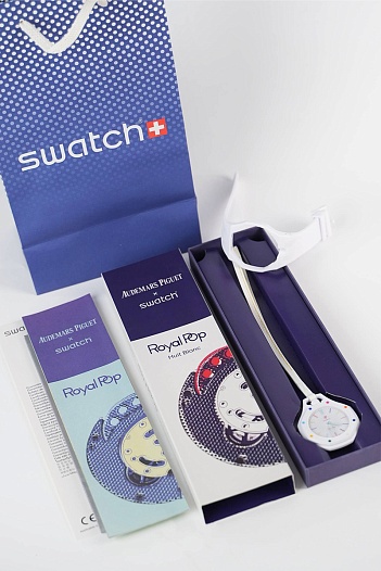 Часы Audemars Piguet x Swatch "Royal Pop" Huit Blanc premium   