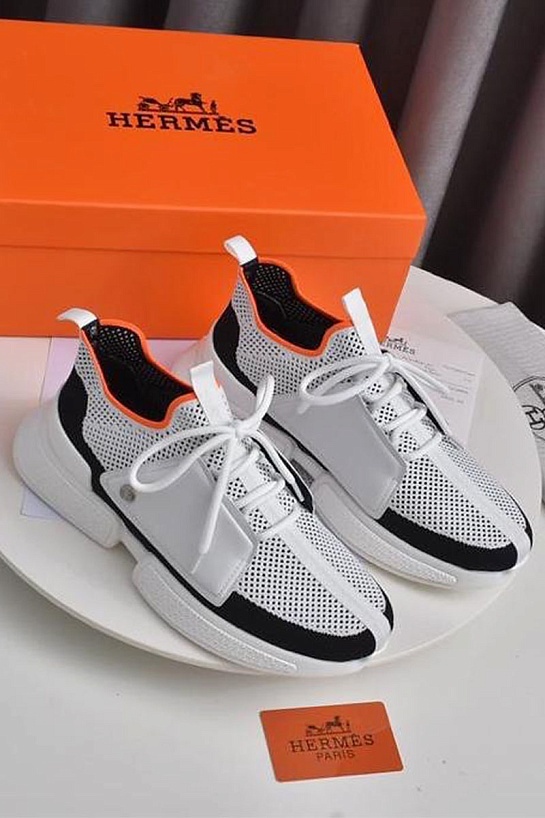Мужские текстильные кроссовки Hermes Expert - White
