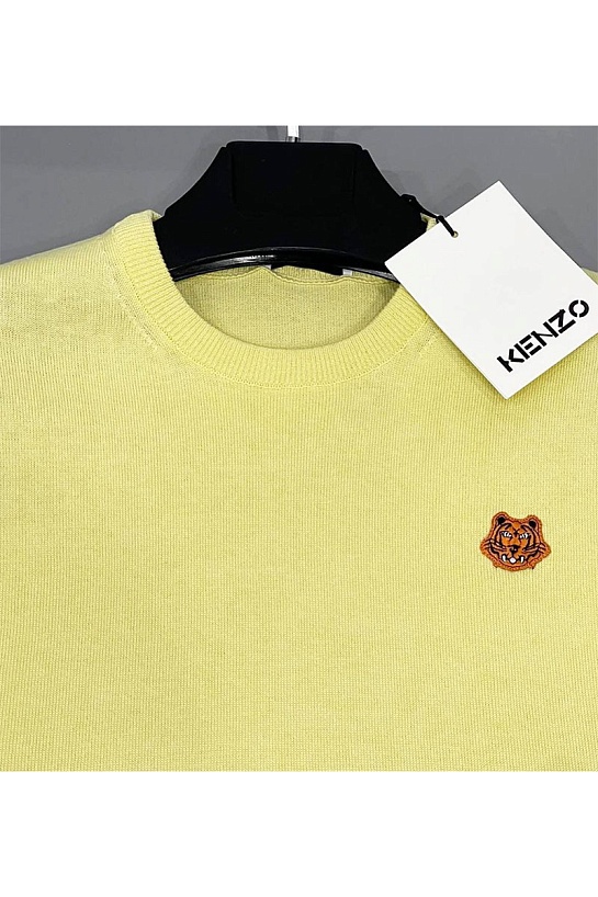 Мужской жёлтый джемпер Kenzo Tiger logo-patch