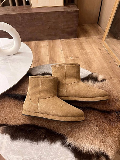 Женские ботинки с мехом Balenciaga Alaska premium - Beige   