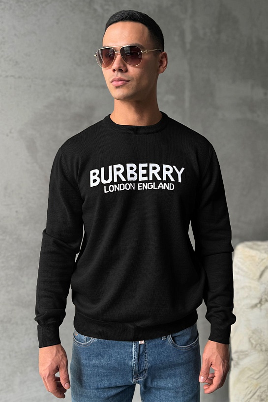 Мужской джемпер Burberry logo-intarsia - Black