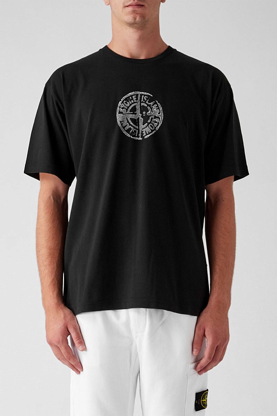 Мужская футболка Stone Island compass-print - Black