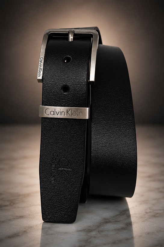 Мужской брендовый ремень Calvin Klein - Black