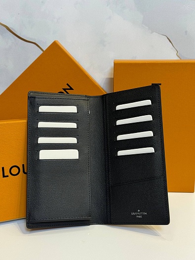 Кожаный бумажник Louis Vuitton Brazza premium 10x19x2 см   