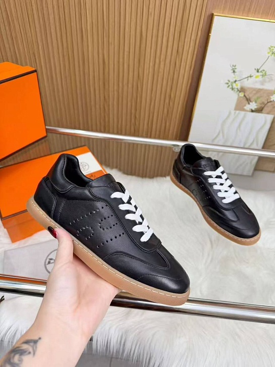 Женские кожаные кроссовки Hermes Match