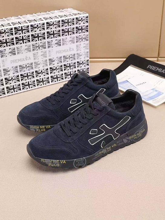 Замшевые кроссовки с мехом Premiata low-top - Navy
