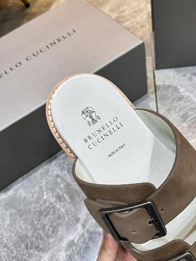 Замшевые шлёпанцы Brunello Cucinelli Urban   