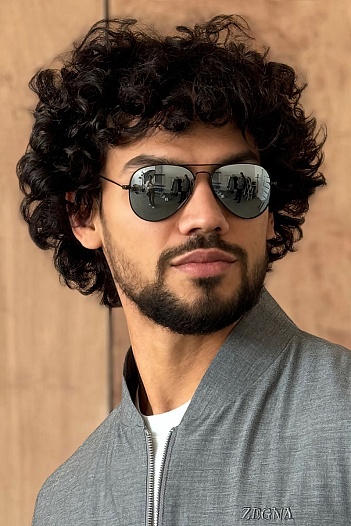 Солнцезащитные очки Ray-Ban Aviator Large Metal - Black Mirrored   