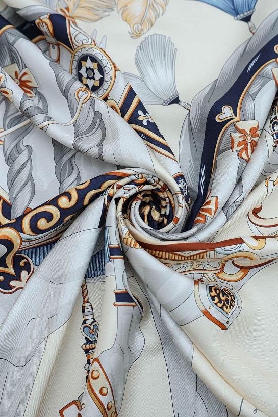 Платок Hermes Harnais de Coeur premium 87x88 см