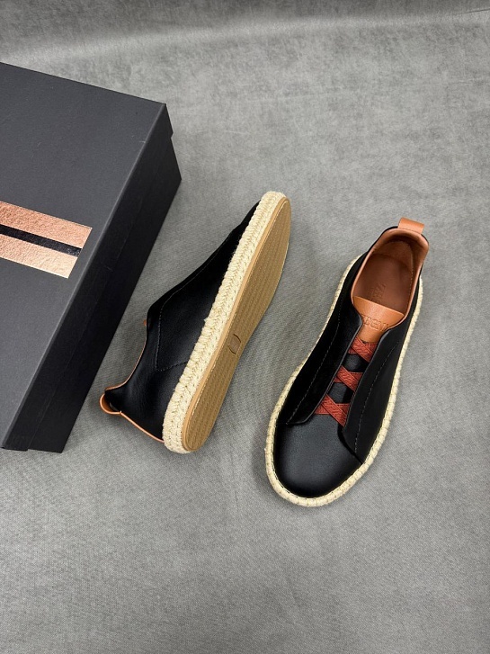 Мужские кроссовки Ermenegildo Zegna Triple Stitch - Black