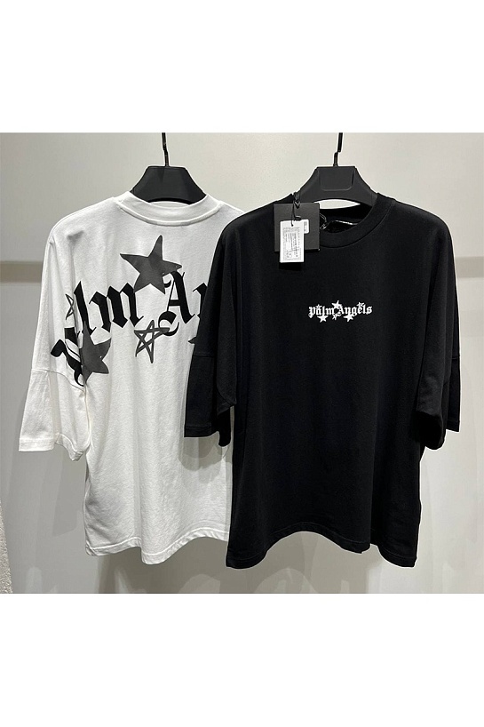 Белая оверсайз футболка Palm Angels "Stars"