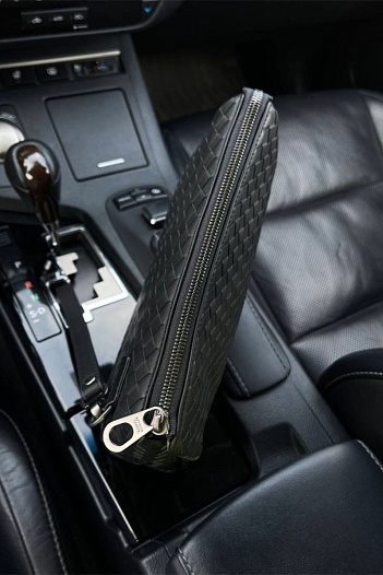 Кожаная барсетка Bottega Veneta Intrecciato 26x16 см   