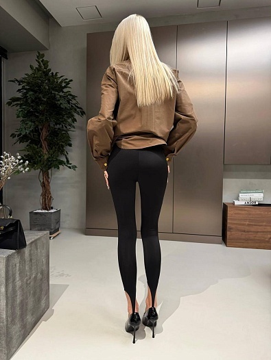 Женские леггинсы со штрипками Schiaparelli premium - Black   