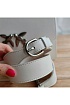 Кожаная сумка Love 25x18 см - White / Silver