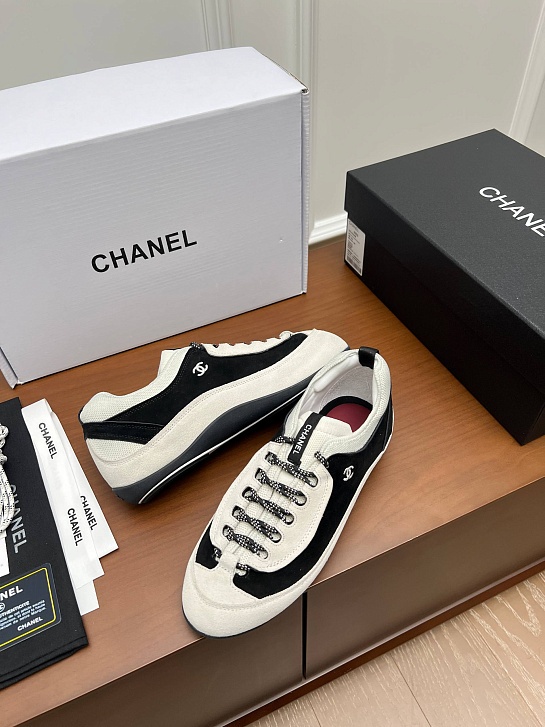 Женские замшевые кроссовки Chanel premium